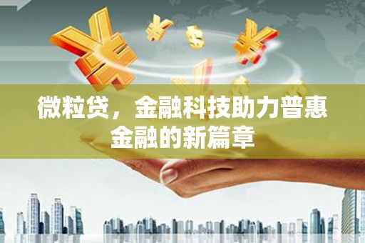 梅列微粒贷，金融科技助力普惠金融的新篇章